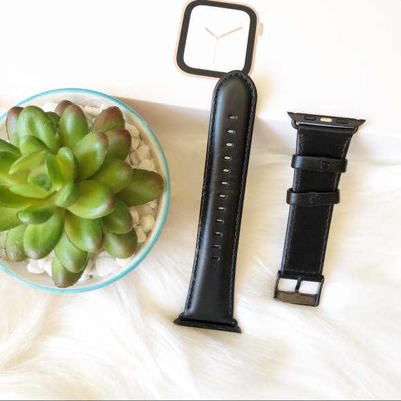 Accessories - NWB for Apple iwatch 42mm Black Faux Leather band